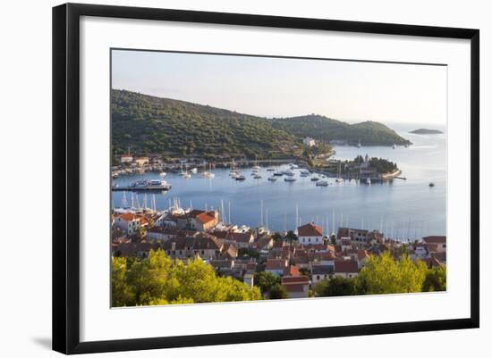 Vis Town, Franciscan Monastery and Harbor, Vis Island, Croatia-Peter Adams-Framed Photographic Print