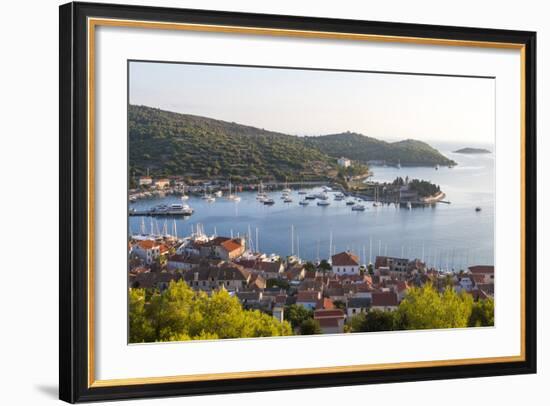 Vis Town, Franciscan Monastery and Harbor, Vis Island, Croatia-Peter Adams-Framed Photographic Print