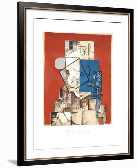 Visage sur Fond Rouge-Pablo Picasso-Framed Collectable Print