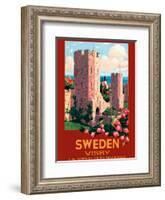 Visby, Sweden - The Town of Ruins and Roses - City Wall-Ivar Gull-Framed Art Print