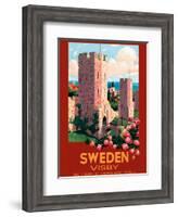 Visby, Sweden - The Town of Ruins and Roses - City Wall-Ivar Gull-Framed Art Print