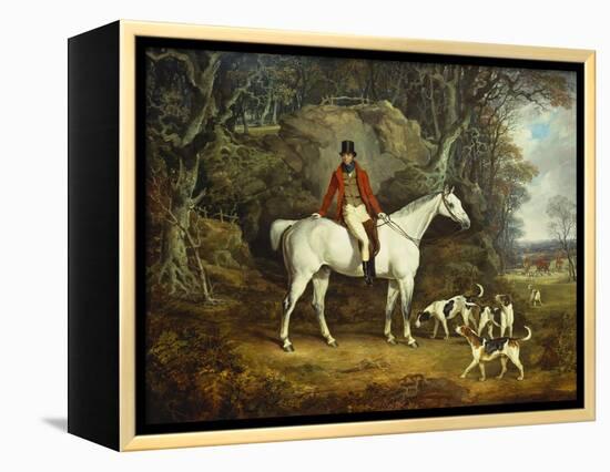 Viscount Rowland Hill on His Grey Hunter with the Shropshire Hunt-Richard Jones-Framed Premier Image Canvas