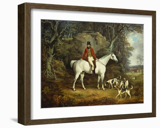 Viscount Rowland Hill on His Grey Hunter with the Shropshire Hunt-Richard Jones-Framed Giclee Print