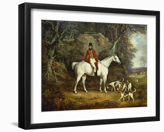 Viscount Rowland Hill on His Grey Hunter with the Shropshire Hunt-Richard Jones-Framed Giclee Print