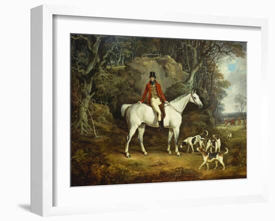 Viscount Rowland Hill on His Grey Hunter with the Shropshire Hunt-Richard Jones-Framed Giclee Print