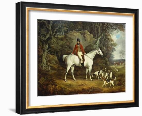 Viscount Rowland Hill on His Grey Hunter with the Shropshire Hunt-Richard Jones-Framed Giclee Print