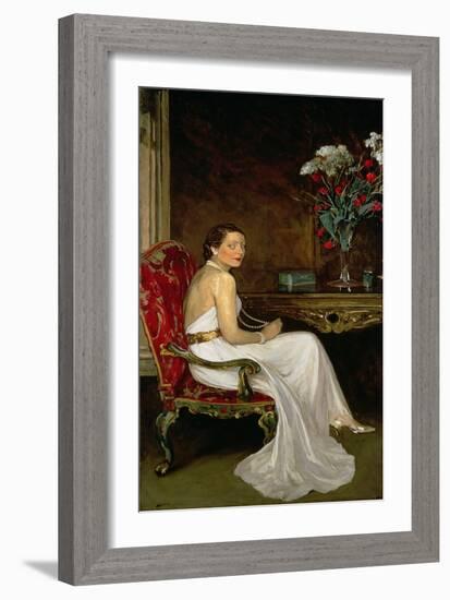 Viscountess Wimborne (Oil on Canvas)-John Lavery-Framed Giclee Print