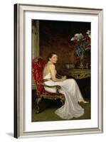 Viscountess Wimborne (Oil on Canvas)-John Lavery-Framed Giclee Print