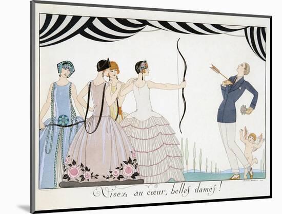 Visez Au Coeur, Belles Dames!, by H. Reidel, 1924 (Pochoir Print)-Georges Barbier-Mounted Giclee Print