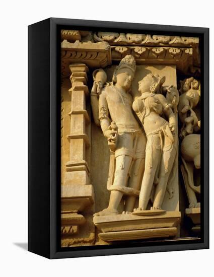 Vishnu and Lakshami, Sculptures on the Parshvinath Temple, Jain Group, Madhya Pradesh State, India-Richard Ashworth-Framed Premier Image Canvas