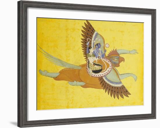 Vishnu and Lakshmi on Garuda Bundi, circa 1700-null-Framed Giclee Print