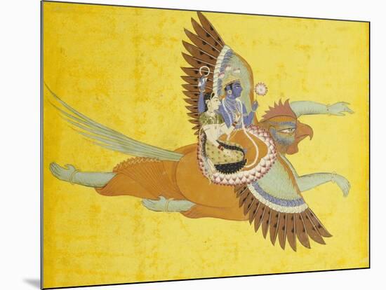 Vishnu and Lakshmi on Garuda Bundi, circa 1700-null-Mounted Giclee Print