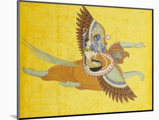 Vishnu and Lakshmi on Garuda Bundi, circa 1700-null-Mounted Premium Giclee Print