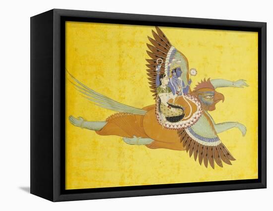 Vishnu and Lakshmi on Garuda Bundi, circa 1700-null-Framed Premier Image Canvas