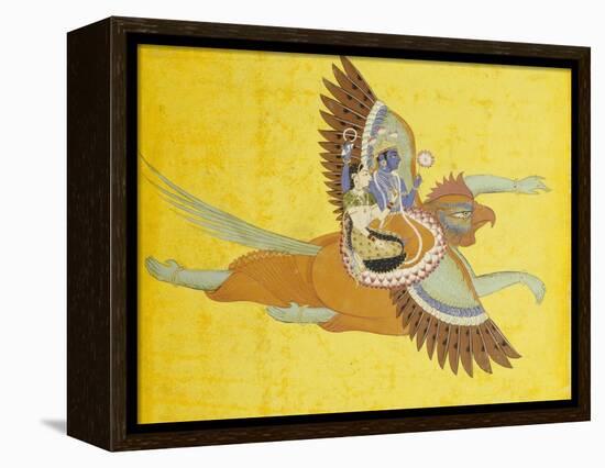 Vishnu and Lakshmi on Garuda Bundi, circa 1700-null-Framed Premier Image Canvas