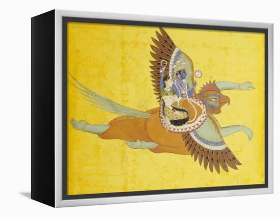 Vishnu and Lakshmi on Garuda Bundi, circa 1700-null-Framed Premier Image Canvas