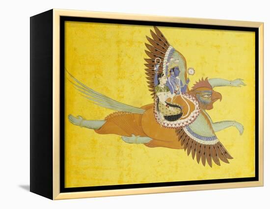 Vishnu and Lakshmi on Garuda Bundi, circa 1700-null-Framed Premier Image Canvas