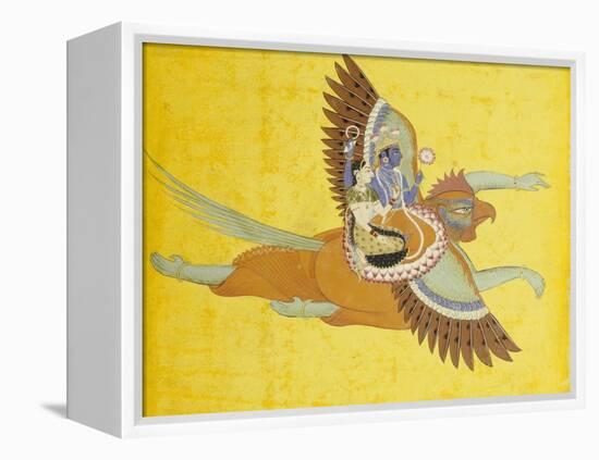 Vishnu and Lakshmi on Garuda Bundi, circa 1700-null-Framed Premier Image Canvas