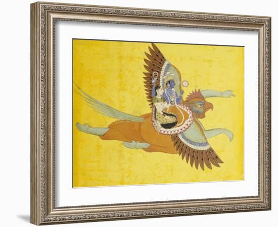 Vishnu and Lakshmi on Garuda Bundi, circa 1700-null-Framed Giclee Print