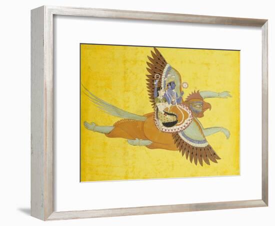 Vishnu and Lakshmi on Garuda Bundi, circa 1700-null-Framed Giclee Print