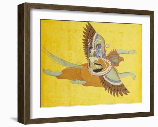 Vishnu and Lakshmi on Garuda Bundi, circa 1700-null-Framed Giclee Print