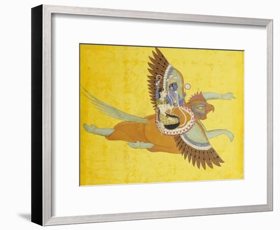 Vishnu and Lakshmi on Garuda Bundi, circa 1700-null-Framed Giclee Print