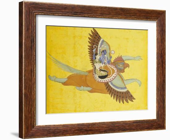 Vishnu and Lakshmi on Garuda Bundi, circa 1700-null-Framed Giclee Print