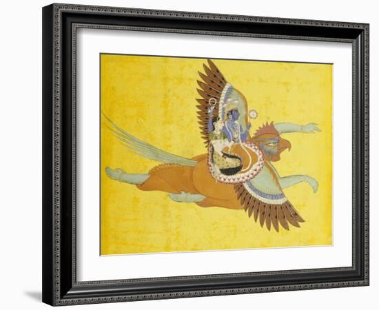 Vishnu and Lakshmi on Garuda Bundi, circa 1700-null-Framed Giclee Print