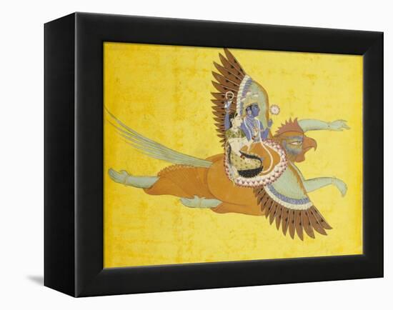 Vishnu and Lakshmi on Garuda Bundi, circa 1700-null-Framed Premier Image Canvas