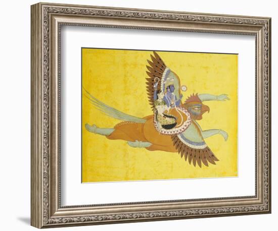 Vishnu and Lakshmi on Garuda Bundi, circa 1700-null-Framed Giclee Print