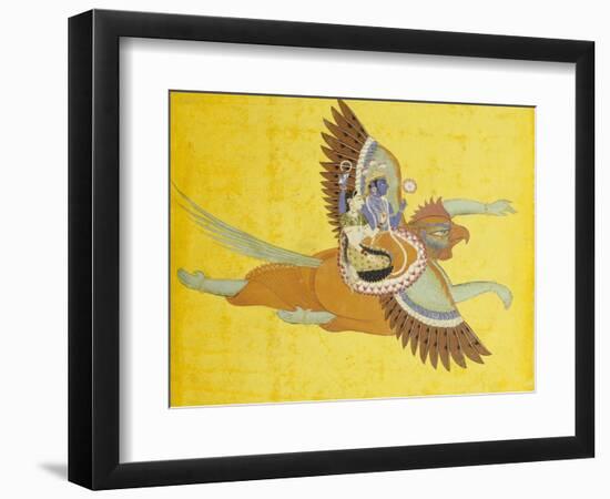 Vishnu and Lakshmi on Garuda Bundi, circa 1700-null-Framed Giclee Print