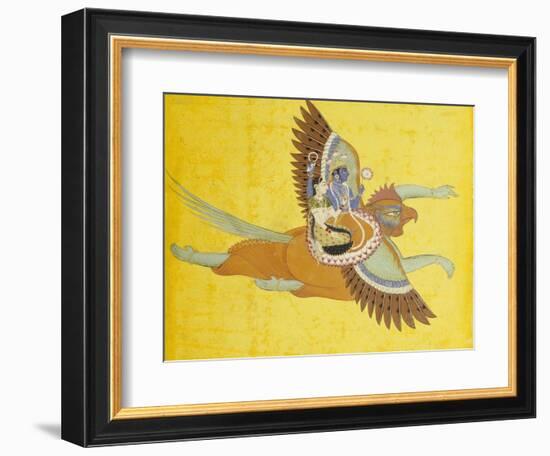 Vishnu and Lakshmi on Garuda Bundi, circa 1700-null-Framed Giclee Print