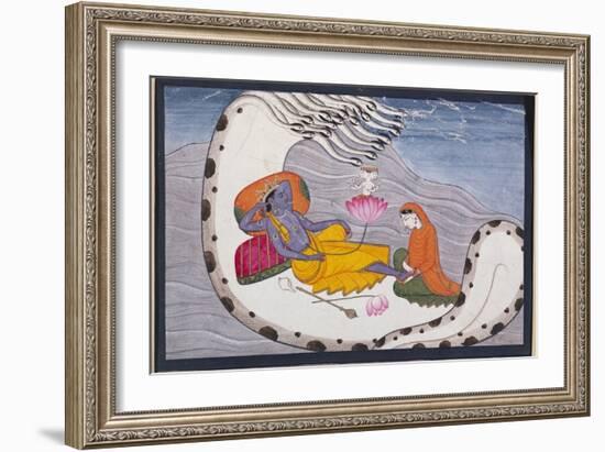 Vishnu and Lakshmi on the Serpent of Eternity-null-Framed Giclee Print