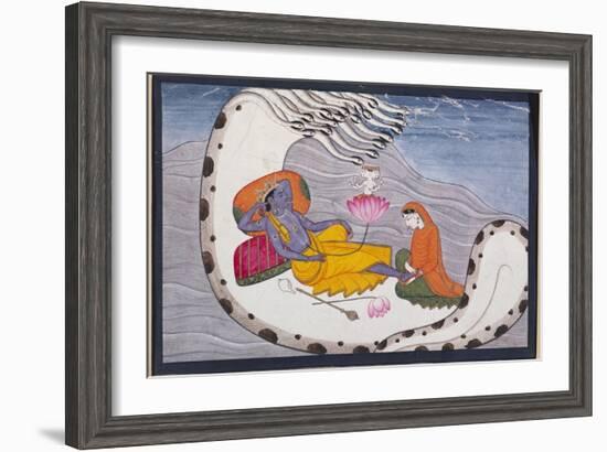 Vishnu and Lakshmi on the Serpent of Eternity-null-Framed Giclee Print