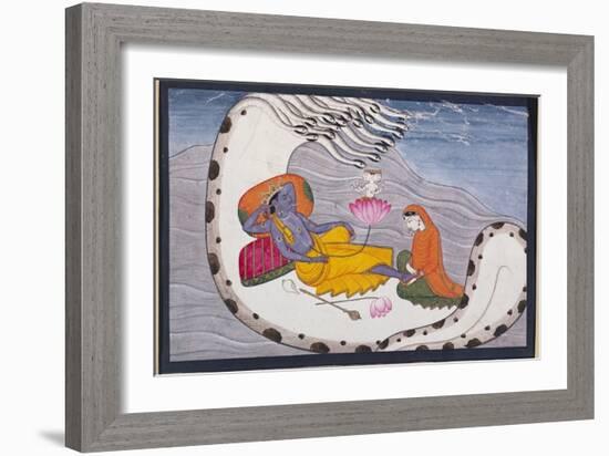 Vishnu and Lakshmi on the Serpent of Eternity-null-Framed Giclee Print