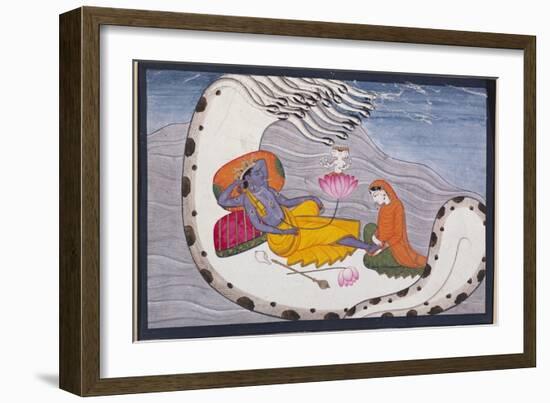 Vishnu and Lakshmi on the Serpent of Eternity-null-Framed Giclee Print