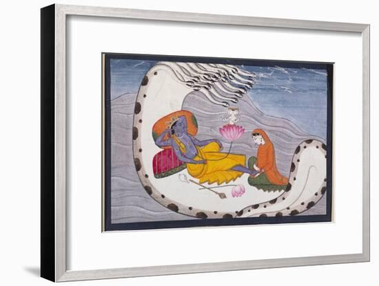 Vishnu and Lakshmi on the Serpent of Eternity-null-Framed Giclee Print