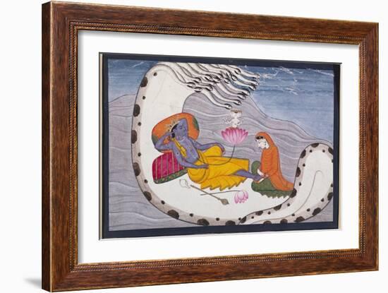 Vishnu and Lakshmi on the Serpent of Eternity--Framed Giclee Print