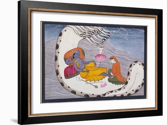 Vishnu and Lakshmi on the Serpent of Eternity-null-Framed Giclee Print