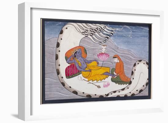 Vishnu and Lakshmi on the Serpent of Eternity--Framed Giclee Print