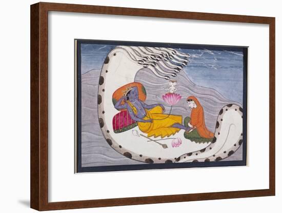 Vishnu and Lakshmi on the Serpent of Eternity-null-Framed Giclee Print