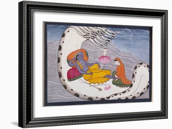 Vishnu and Lakshmi on the Serpent of Eternity-null-Framed Giclee Print