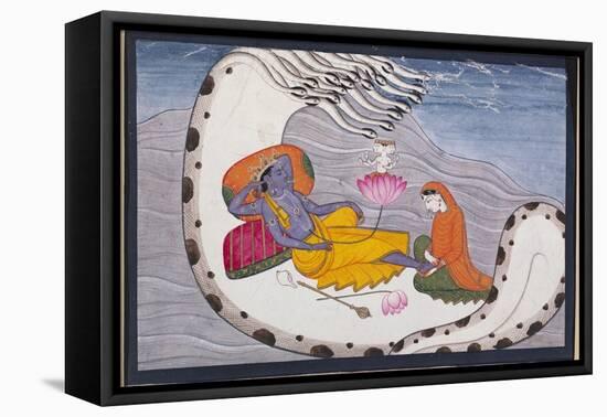 Vishnu and Lakshmi on the Serpent of Eternity-null-Framed Premier Image Canvas