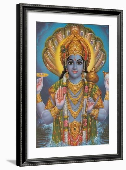 Vishnu and Nagas-null-Framed Art Print