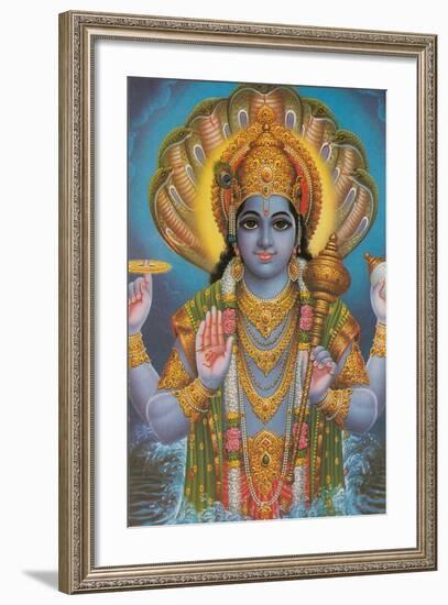 Vishnu and Nagas-null-Framed Art Print