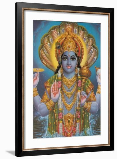 Vishnu and Nagas-null-Framed Art Print