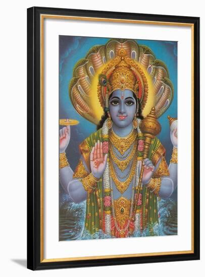 Vishnu and Nagas-null-Framed Art Print