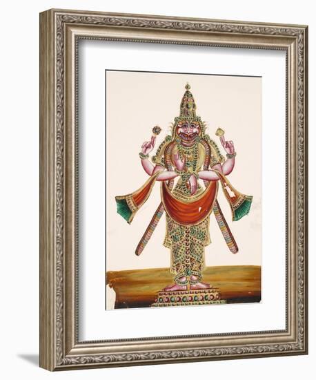 Vishnu as the Man-Lion Lord Narasimha, from Thanjavur, India-null-Framed Giclee Print