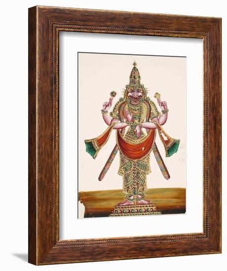 Vishnu as the Man-Lion Lord Narasimha, from Thanjavur, India-null-Framed Giclee Print