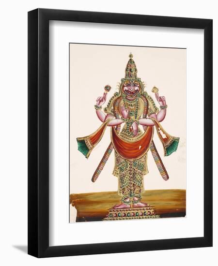 Vishnu as the Man-Lion Lord Narasimha, from Thanjavur, India-null-Framed Giclee Print